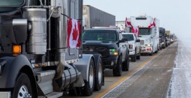Emerson,,Canada,-,January,29,,2022:,Freedom,Convoy,2022.,Truckers