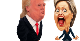 Hillary vs Trump Cartoon