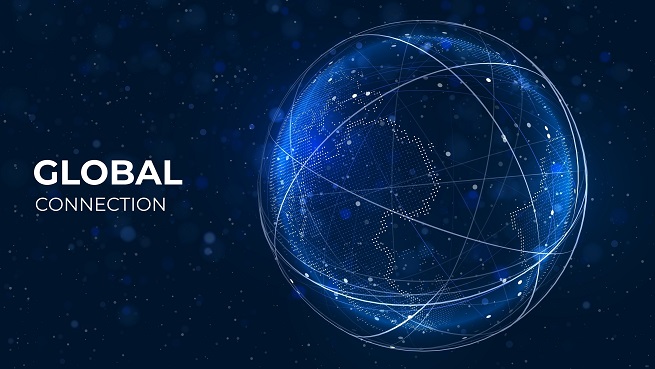 Globe,Network,Illustration.,Technology,Digital,3d,Globe.,Digital,Earth,Map