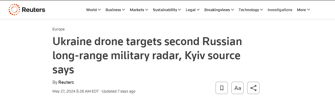 Ukraine_drone_targets_second_Russian_long_range_military_radar 5 27 24