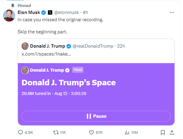 Elon Musk Interview Trump