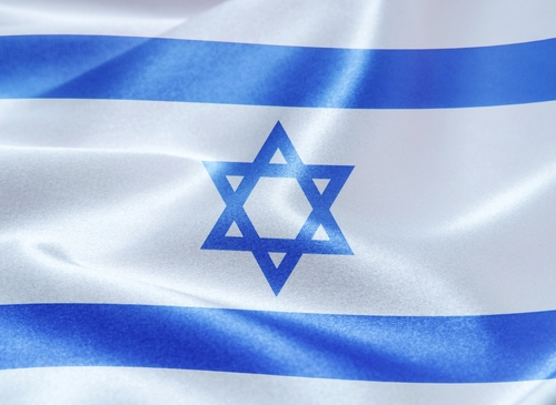 Close,Up,Of,The,Israeli,Flag,With,The,Star,Of