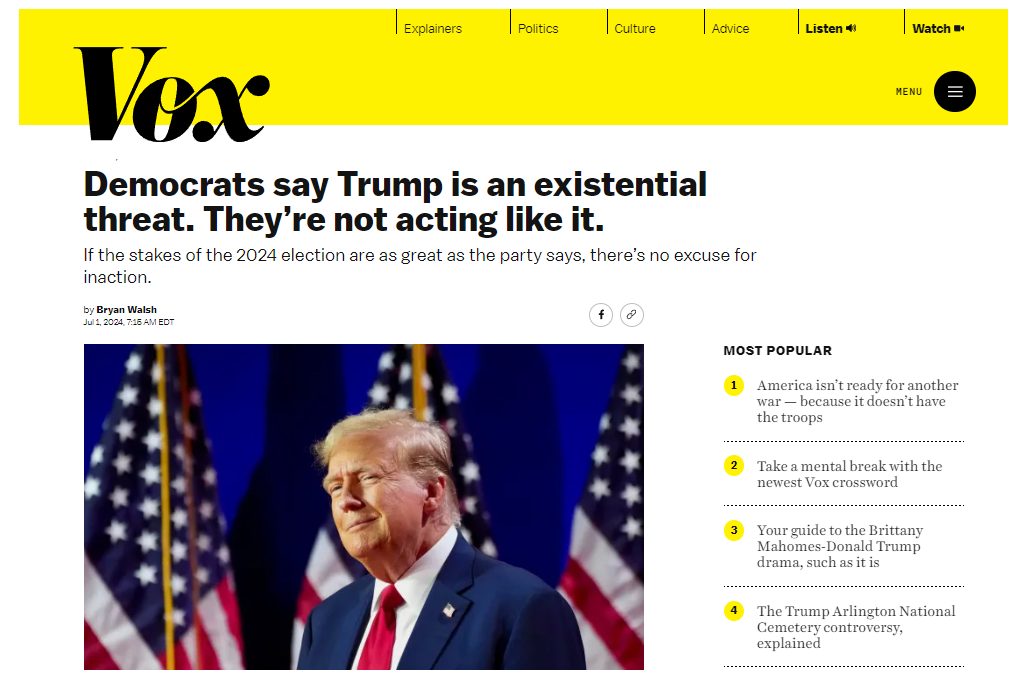 Vox Trump is threat