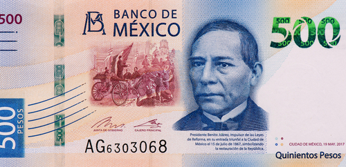 Benito,Juarez,,26th,President,Of,Mexico,,Portrait,From,Mexico,500