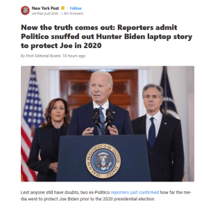 Politico Fake News Hunter Laptop