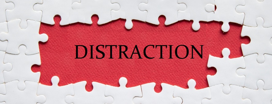 Distractions,Symbol.,Concept,Word,Get,Rid,Of,Distractions,On,White