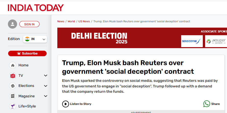 Reuters Social Deception Contract