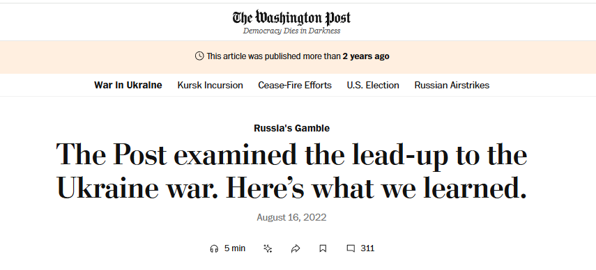 Washington_Post US Knew Russia would Invade Oct 2021